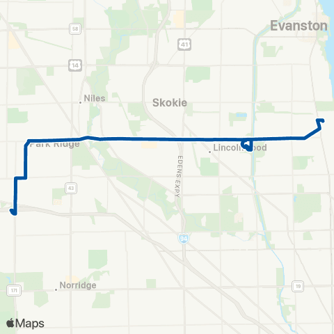 Pace Touhy Avenue map