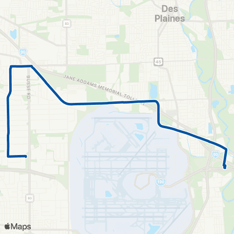 Pace Elk Grove - Rosemont CTA Station map