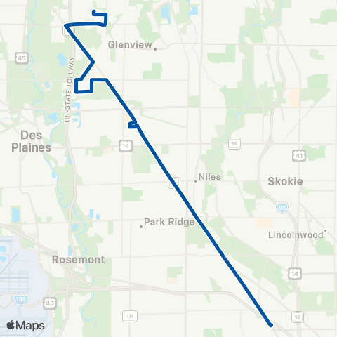 Pace Milwaukee Avenue map