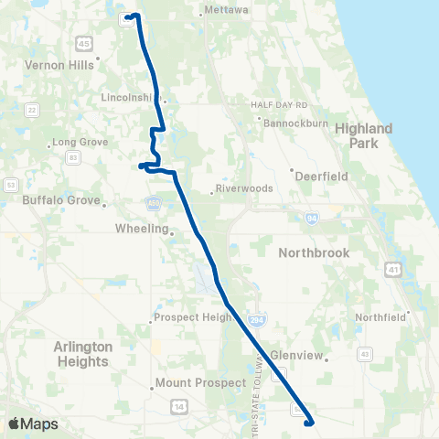 Pace Milwaukee Avenue North map