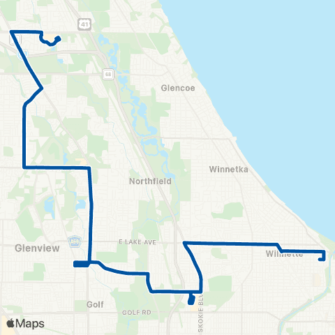 Pace Linden CTA / Glenview / Northbrook Court map