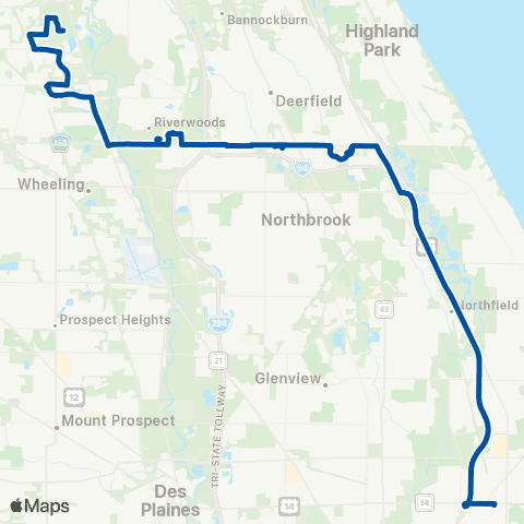 Pace Skokie – Buffalo Grove Limited map