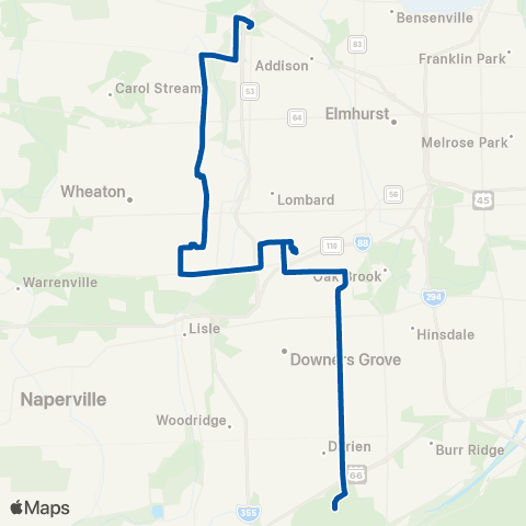 Pace Central DuPage map
