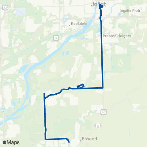 Pace Joliet - Elwood - Centerpoint map