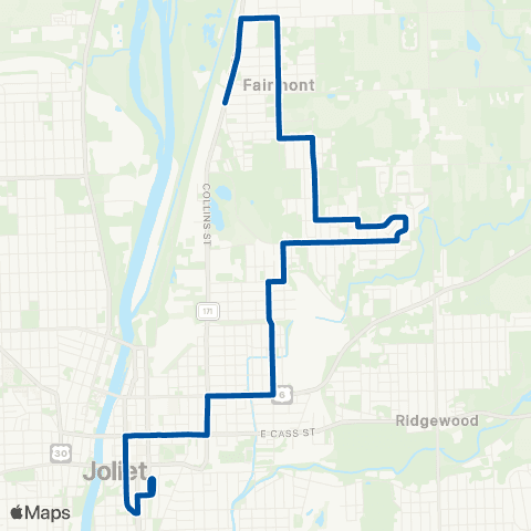 Pace Joliet-Fairmont map