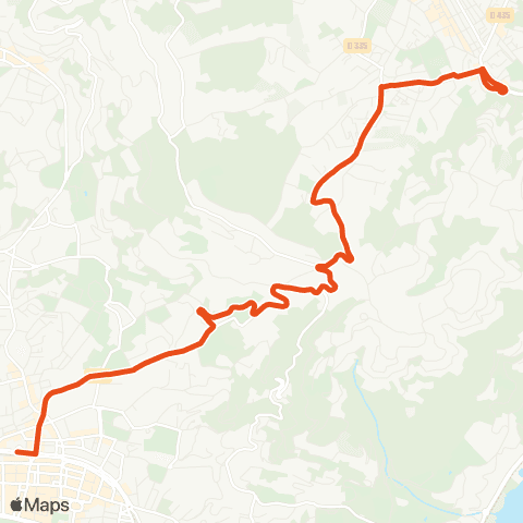 Palmbus Gare SNCF de Cannes - Col St Antoine - Vallauris-Fournas map