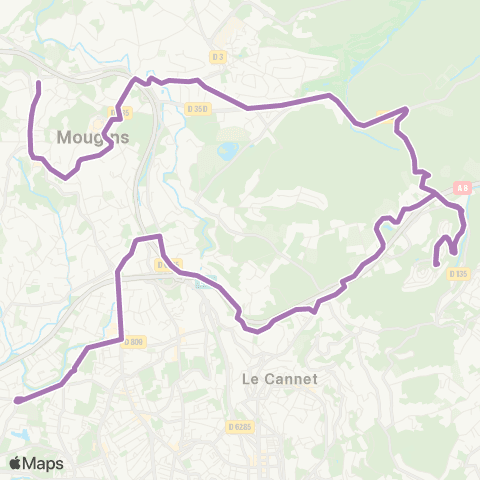 Palmbus Mougins Tournamy - Mairie annexe de l'Aubarède map