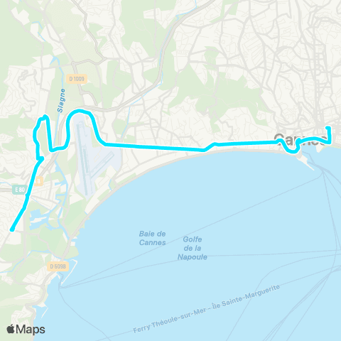 Palmbus Gare SNCF de Cannes - Ctre comm. Minelle map