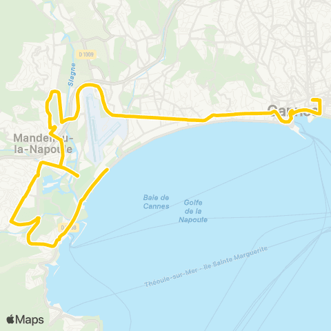 Palmbus Gare SNCF de Cannes - Boulevard du Midi map