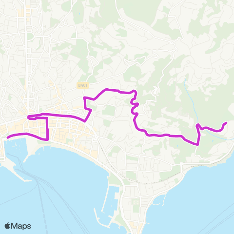 Palmbus Parc St-Paul / St Michel Collines - Hôtel de Ville map