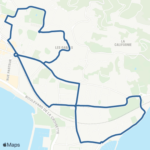 Palmbus Navette Presqu’île - Montfleury map