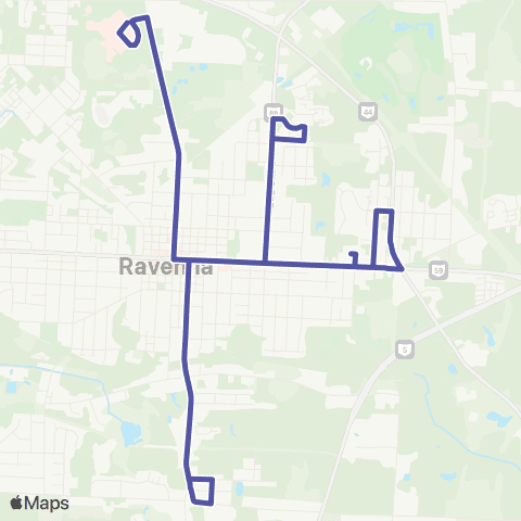 PARTA Raven East map
