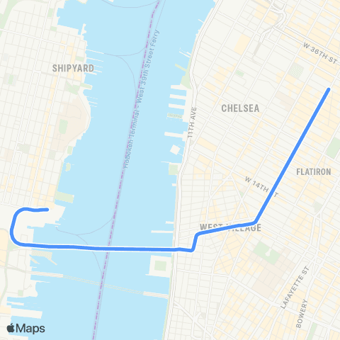 PATH Hoboken - 33rd Street map