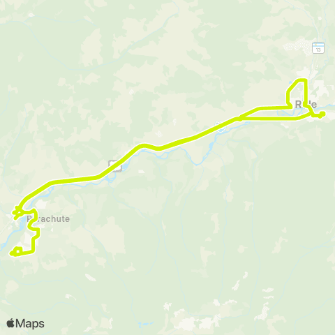 Parachute Area Transit System Pats map