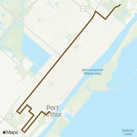 Port Arthur Transit Gulfway-West Side map