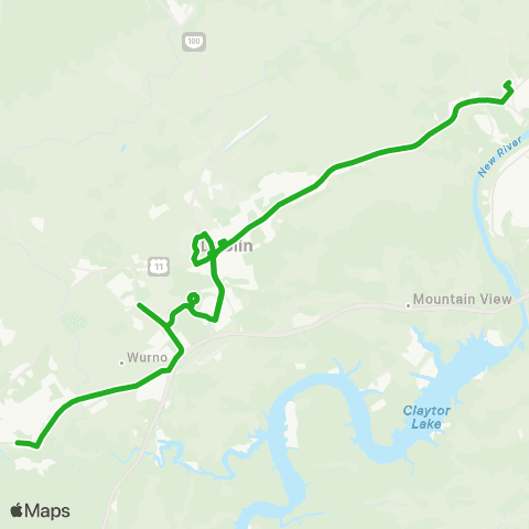 Pulaski Area Transit New River Express map