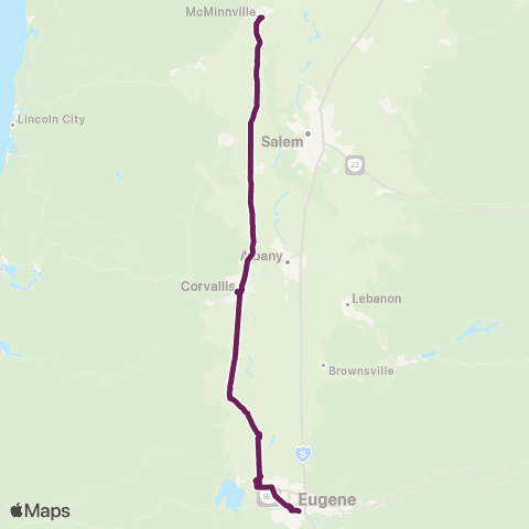 Pacific Crest Bus Lines  map