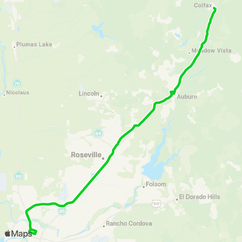 Placer County Transit Placer Commuter Express map
