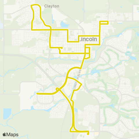 Placer County Transit Lincoln Circulator map