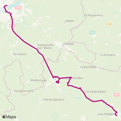 Aléop Loire-Atlantique Les Herbiers / Nantes map