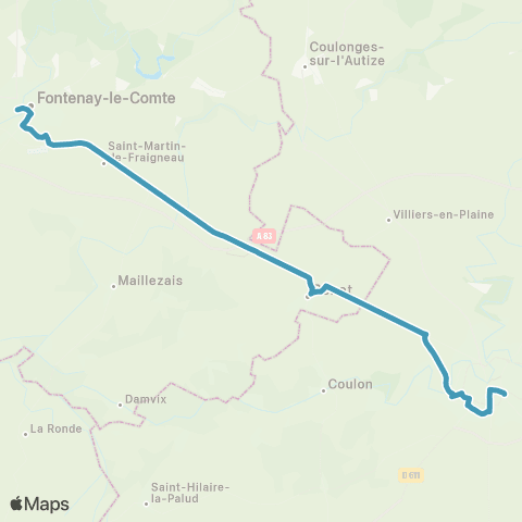 Aléop Lignes Express régionales Fontenay-le-Comte / Niort map
