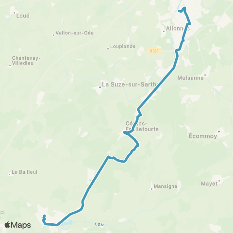 Aléop Lignes Express régionales Le Mans / La Flèche / Saumur map