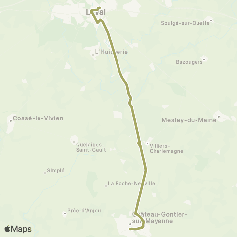 Aléop Mayenne Angers / Château-Gontier / Laval Express map