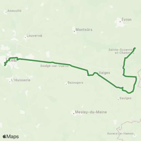 Aléop Mayenne Sainte-Suzanne / Laval sur réservation map