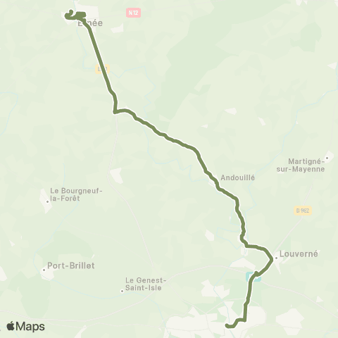 Aléop Mayenne Ernée / Andouillé / La Baconnière / Laval map