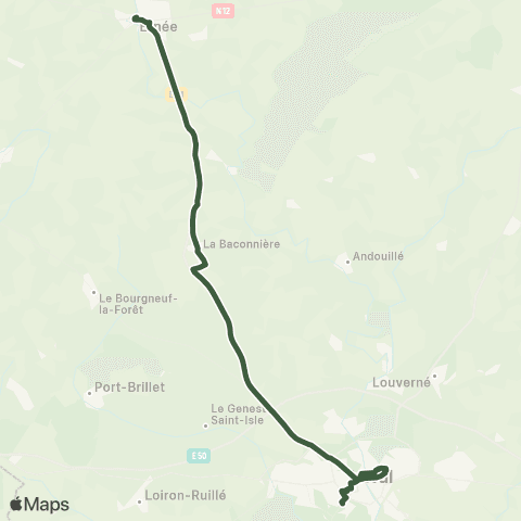 Aléop Mayenne Ernée / La Baconnière / Laval s/ réservation map
