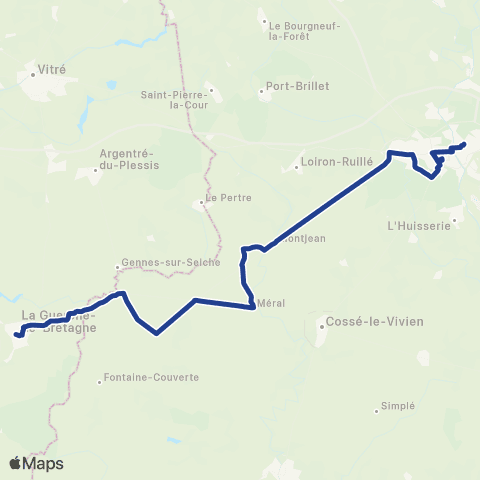 Aléop Mayenne La Guerche-de-Bretagne / Laval s/ réservation map