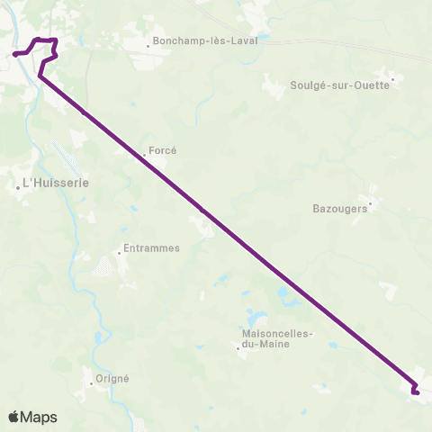 Aléop Mayenne Meslay-du-Maine / Laval Express map