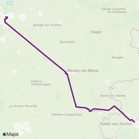 Aléop Mayenne Sablé-s/-Sarthe / Meslay-du-Maine / Laval map