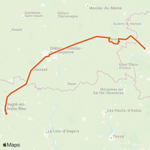 Aléop Mayenne Sablé-sur-Sarthe / Segré sur réservation map