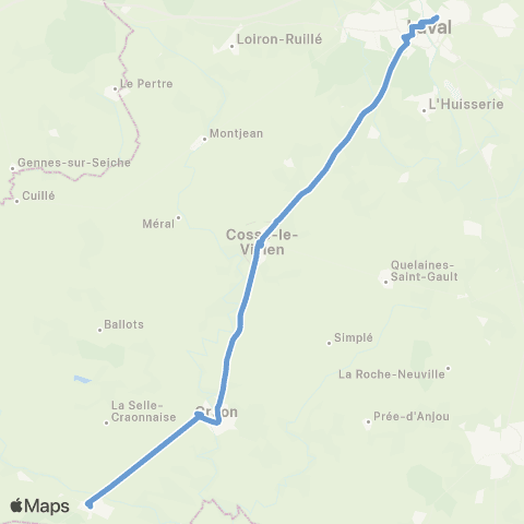 Aléop Mayenne Renazé / Cossé-le-Vivien / Laval  s/ réservation map