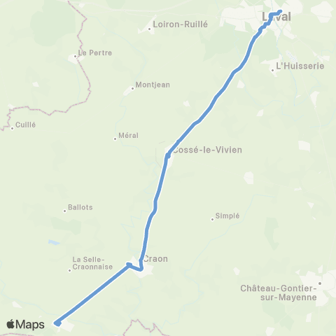 Aléop Mayenne Renazé / Craon / Cossé-le-Vivien / Laval  Express map