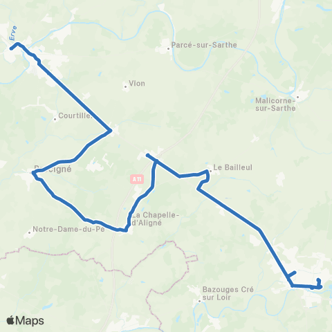 Aléop Sarthe Sablé-sur-Sarthe / La Flèche map