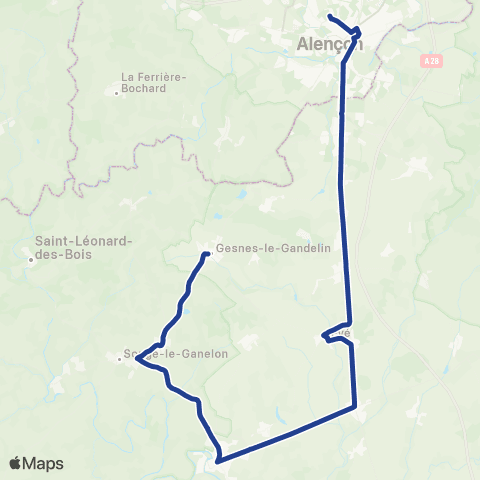Aléop Sarthe Fresnay / Alençon map