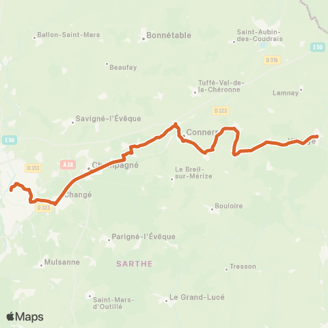 Aléop Sarthe Montmirail / Le Mans map