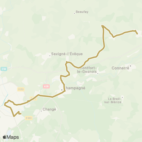 Aléop Sarthe Tuffé / Le Mans map