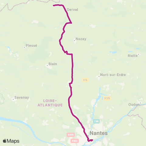 Aléop Loire-Atlantique Derval / Nozay / Nantes map