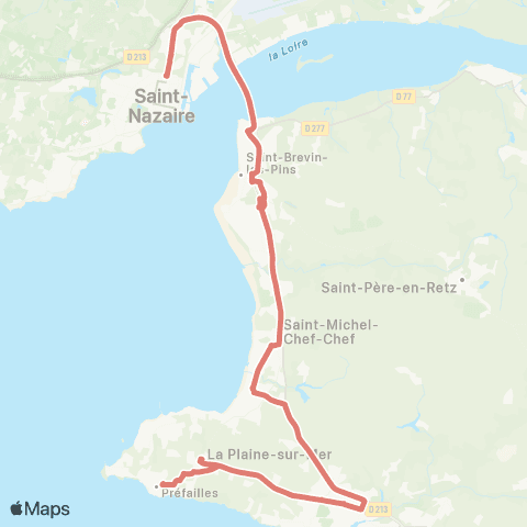 Aléop Loire-Atlantique Préfailles / Pornic / Saint-Nazaire map