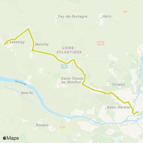 Aléop Loire-Atlantique Savenay / Le Temple-de-Bretagne / Nantes map