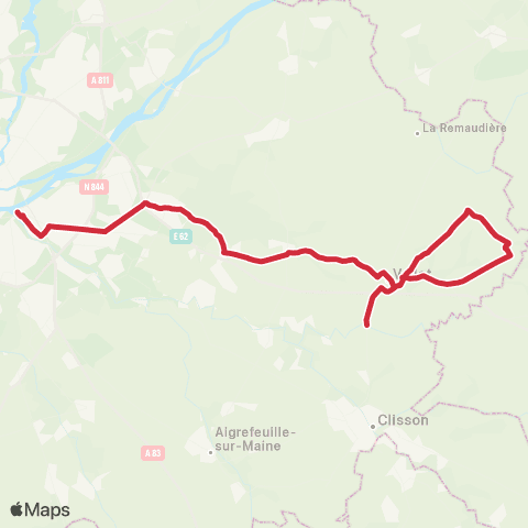 Aléop Loire-Atlantique La Regrippière / Vallet / Nantes map