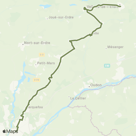 Aléop Loire-Atlantique Vallons-de-l'Erdre / Ligné / Nantes map