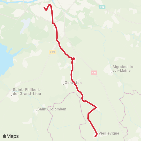 Aléop Loire-Atlantique Vieillevigne / Montbert / Nantes map