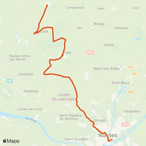 Aléop Loire-Atlantique Blain / Bouvron / Nantes map