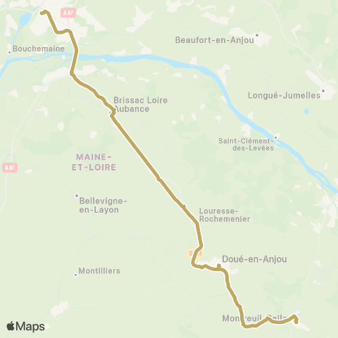 Aléop Maine-et-Loire Angers / Doué-la-Fontaine / Montreuil-Bellay map