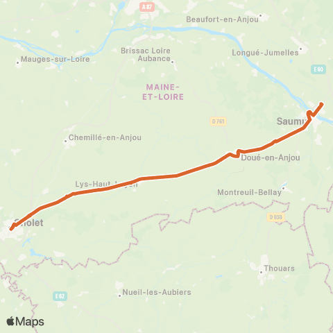 Aléop Maine-et-Loire Cholet / Vihiers / Doué-la-Fontaine / Saumur map