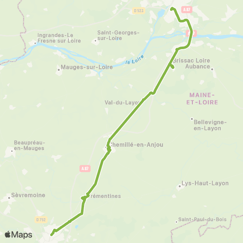 Aléop Maine-et-Loire Angers / Chemillé / Cholet map